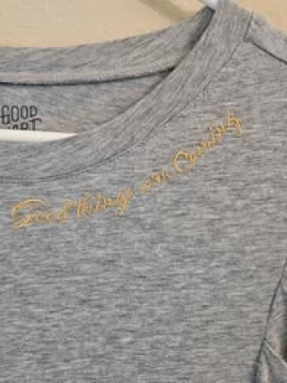 Matilda Jane Heathered Gray Shirt w/ Embroidery large